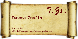 Tancsa Zsófia névjegykártya
