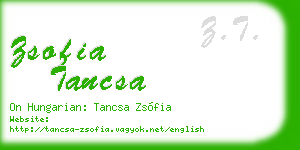 zsofia tancsa business card